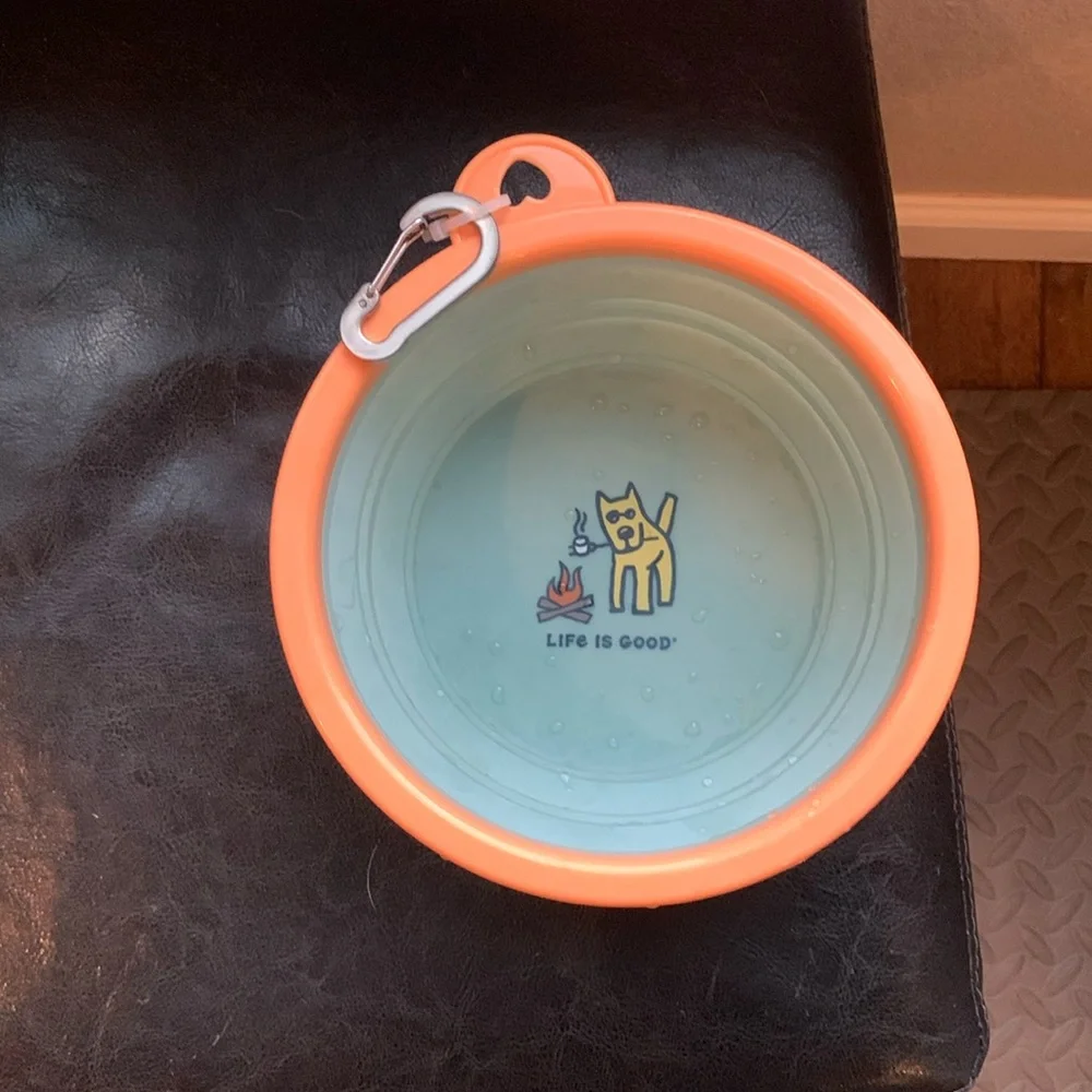 Life is Good Collapsable Dog Bowl